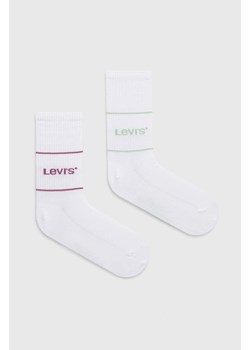Levi&apos;s skarpetki 2-pack kolor biały ze sklepu ANSWEAR.com w kategorii Skarpetki damskie - zdjęcie 170884021