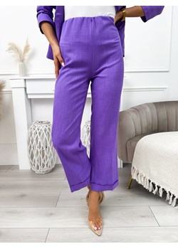 Fioletowe Spodnie ze sklepu ModnaKiecka.pl w kategorii Spodnie damskie - zdjęcie 170884354