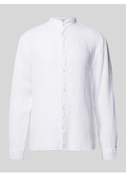 Koszula lniana o kroju slim fit ze stójką model ‘Elvory’ ze sklepu Peek&Cloppenburg  w kategorii Koszule męskie - zdjęcie 170885640