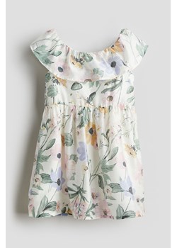 H & M - Wzorzysta sukienka z falbaną - Biały ze sklepu H&M w kategorii Sukienki dziewczęce - zdjęcie 170886333