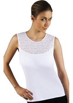 Bawełniana bluzka damska biała Arie, Kolor biały, Rozmiar S, EMILI ze sklepu Primodo w kategorii Podkoszulki i halki - zdjęcie 170888123