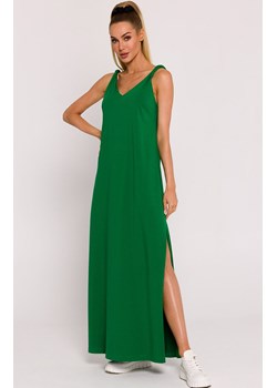 Sukienka maxi z głębokim dekoltem na plecach zielona M791, Kolor zielony, Rozmiar L, MOE ze sklepu Primodo w kategorii Sukienki - zdjęcie 170888283