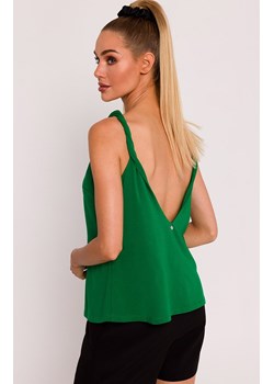 Zielona bluzka z głębokim dekoltem na plecach M792, Kolor zielony, Rozmiar L, MOE ze sklepu Primodo w kategorii Bluzki damskie - zdjęcie 170888291