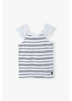 Bawełniany T-shirt w paski dla dziewczynki ze sklepu 5.10.15 w kategorii Bluzki dziewczęce - zdjęcie 170888664