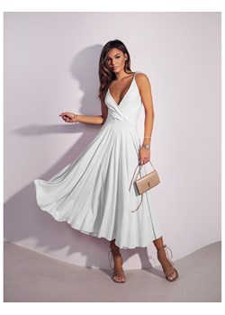 Sukienka midi na ramiączkach AGNES - biała ze sklepu magmac.pl w kategorii Sukienki - zdjęcie 170890981