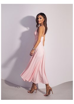 Sukienka midi na ramiączkach AGNES - pudrowy róż ze sklepu magmac.pl w kategorii Sukienki - zdjęcie 170890993