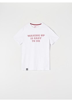 Sinsay - Koszulka bawełniana z nadrukiem - biały ze sklepu Sinsay w kategorii T-shirty męskie - zdjęcie 170892632