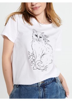 Sinsay - Koszulka z nadrukiem - biały ze sklepu Sinsay w kategorii Bluzki damskie - zdjęcie 170892683