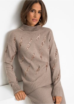 Sweter oversize z cekinami ze sklepu bonprix w kategorii Swetry damskie - zdjęcie 170893184