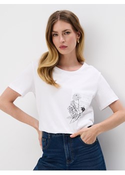 Mohito - T-shirt z nadrukiem - biały ze sklepu Mohito w kategorii Bluzki damskie - zdjęcie 170893961
