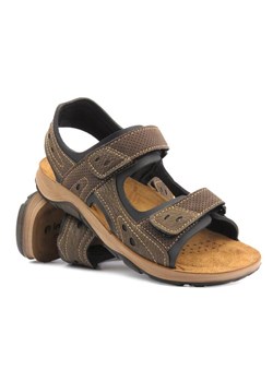 Wygodne sandały męskie na rzepy - INBLU TO-05, brązowe ze sklepu ulubioneobuwie w kategorii Sandały męskie - zdjęcie 170894422