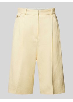 Szorty lniane o kroju regular fit z zakładkami w pasie model ‘Tacemi’ ze sklepu Peek&Cloppenburg  w kategorii Spodnie damskie - zdjęcie 170894973