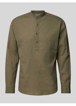 Koszula lniana o kroju regular fit ze stójką ze sklepu Peek&Cloppenburg  w kategorii Koszule męskie - zdjęcie 170894984