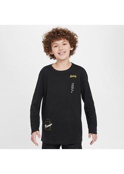 T-shirt z długim rękawem dla dużych dzieci (chłopców) Los Angeles Lakers Courtside Max90 - Czerń ze sklepu Nike poland w kategorii T-shirty chłopięce - zdjęcie 170895071