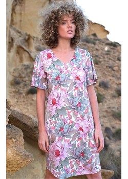 Bawełniana koszula nocna damska w kwiaty 258, Kolor różowo-zielony, Rozmiar S, Cana ze sklepu Intymna w kategorii Koszule nocne - zdjęcie 170895082