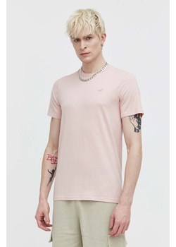Hollister Co. t-shirt bawełniany męski kolor różowy gładki ze sklepu ANSWEAR.com w kategorii T-shirty męskie - zdjęcie 170896354