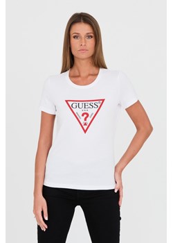 GUESS Biały t-shirt Original Tee, Wybierz rozmiar XL ze sklepu outfit.pl w kategorii Bluzki damskie - zdjęcie 170897051