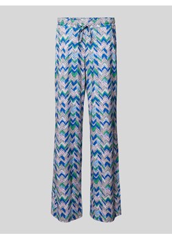 Spodnie materiałowe z szeroką nogawką i graficznym wzorem model ‘STYLE.MAINES’ ze sklepu Peek&Cloppenburg  w kategorii Spodnie damskie - zdjęcie 170898040