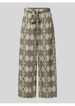 Spodnie materiałowe z szerokimi nogawkami i nadrukiem na całej powierzchni ze sklepu Peek&Cloppenburg  w kategorii Spodnie damskie - zdjęcie 170898051