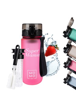 Butelka na wodę Super Mama 600 ml różowa | BPA free | Tritan ze sklepu Sklep SOXO w kategorii Bidony i butelki - zdjęcie 170902541