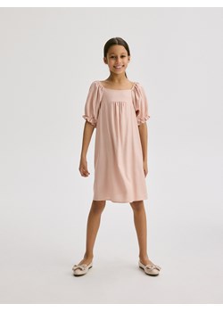Reserved - Sukienka z bufkami - pastelowy róż ze sklepu Reserved w kategorii Sukienki dziewczęce - zdjęcie 170904111