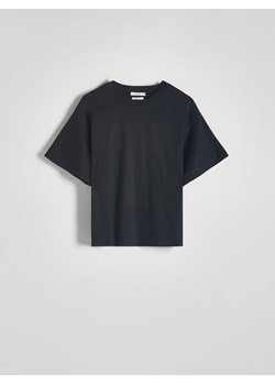 Reserved - T-shirt oversize z merceryzowanej bawełny - czarny ze sklepu Reserved w kategorii Bluzki damskie - zdjęcie 170904150