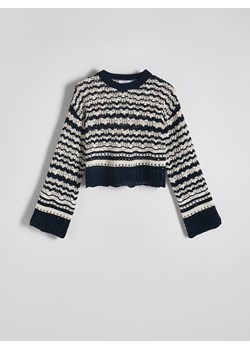 Reserved - Sweter z ażurowym splotem - wielobarwny ze sklepu Reserved w kategorii Swetry damskie - zdjęcie 170904162