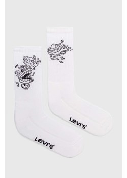 Levi&apos;s skarpetki 2-pack kolor biały ze sklepu ANSWEAR.com w kategorii Skarpetki męskie - zdjęcie 170905171