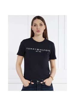 Tommy Hilfiger T-shirt REG CORP LOGO C-NK SS | Regular Fit ze sklepu Gomez Fashion Store w kategorii Bluzki damskie - zdjęcie 170906521