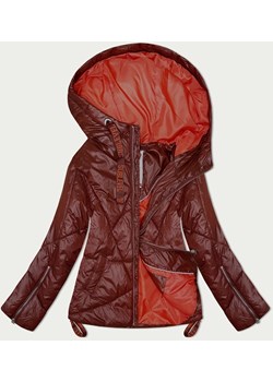 Przejściowa pikowana kurtka damska z kapturem ciemny rudy (21300) ze sklepu goodlookin.pl w kategorii Kurtki damskie - zdjęcie 170909913