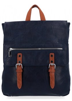 Plecak Damski w Stylu Vintage XL firmy Herisson Granatowy ze sklepu torbs.pl w kategorii Plecaki - zdjęcie 170911311