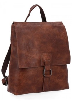 Plecaczek Damski w stylu Vintage firmy Herisson Brązowy ze sklepu torbs.pl w kategorii Plecaki - zdjęcie 170911323