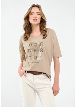 Luźna koszulka z napisem, Comfort Fit, T-WONDERFUL ze sklepu Volcano.pl w kategorii Bluzki damskie - zdjęcie 170911492