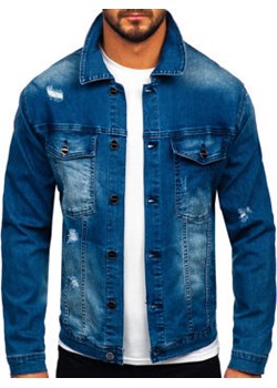 Jasnoniebieska kurtka jeansowa męska Denley MJ506B ze sklepu Denley w kategorii Kurtki męskie - zdjęcie 170911692