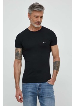 Armani Exchange t-shirt 2-pack męski kolor czarny gładki 956005 CC282 NOS ze sklepu ANSWEAR.com w kategorii T-shirty męskie - zdjęcie 170911953