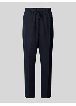 Spodnie lniane o kroju tapered fit w kant model ‘CASUAL LINEN’ ze sklepu Peek&Cloppenburg  w kategorii Spodnie damskie - zdjęcie 170913393