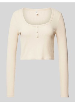 Bluzka z długim rękawem i efektem prążkowania model ‘OLINA’ ze sklepu Peek&Cloppenburg  w kategorii Bluzki damskie - zdjęcie 170913760
