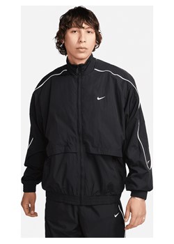 Męska bluza dresowa z tkaniny Nike Sportswear Solo Swoosh - Czerń ze sklepu Nike poland w kategorii Bluzy męskie - zdjęcie 170914302