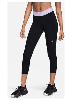 Damskie legginsy ze średnim stanem o skróconym kroju ze wstawkami z siateczki Nike Pro 365 - Czerń ze sklepu Nike poland w kategorii Spodnie damskie - zdjęcie 170914343