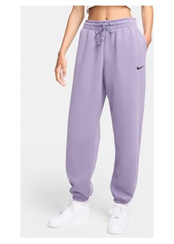 Damskie spodnie dresowe o kroju oversize z wysokim stanem Nike Sportswear Phoenix Fleece - Fiolet ze sklepu Nike poland w kategorii Spodnie damskie - zdjęcie 170914422