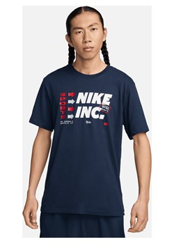 Męski T-shirt do fitnessu Nike Dri-FIT - Niebieski ze sklepu Nike poland w kategorii T-shirty męskie - zdjęcie 170914432