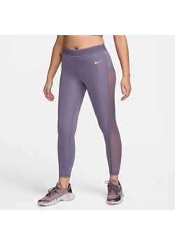 Damskie legginsy 7/8 ze średnim stanem i wstawkami z siateczki Nike Pro - Fiolet ze sklepu Nike poland w kategorii Spodnie damskie - zdjęcie 170914571