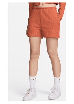 Damskie prążkowane spodenki z wysokim stanem Nike Sportswear Chill Knit 7,5 cm - Pomarańczowy ze sklepu Nike poland w kategorii Szorty - zdjęcie 170914573