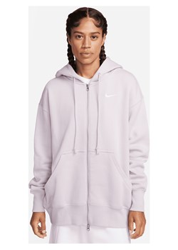 Damska bluza z kapturem o kroju oversize z zamkiem na całej długości Nike Sportswear Phoenix Fleece - Fiolet ze sklepu Nike poland w kategorii Bluzy damskie - zdjęcie 170914580