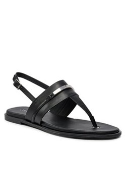 Calvin Klein Sandały Flat Tp Sandal Metal Bar Lth HW0HW02031 Czarny ze sklepu MODIVO w kategorii Sandały damskie - zdjęcie 170918253