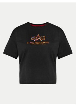 Alpha Industries T-Shirt Basic Print 116050HP Czarny Relaxed Fit ze sklepu MODIVO w kategorii Bluzki damskie - zdjęcie 170918874