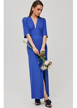Niebieska sukienka maxi z rozcięciem na nogę K183, Kolor niebieski, Rozmiar L, makover ze sklepu Primodo w kategorii Sukienki - zdjęcie 170919420