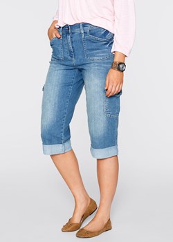Dżinsy bojówki mid waist, ze stretchem ze sklepu bonprix w kategorii Jeansy damskie - zdjęcie 170919554