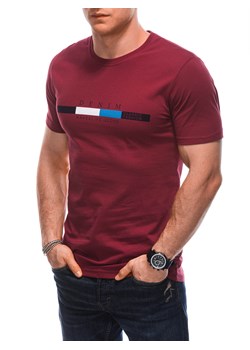 T-shirt męski z nadrukiem 1919S - czerwony ze sklepu Edoti w kategorii T-shirty męskie - zdjęcie 170924962