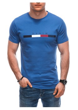 T-shirt męski z nadrukiem 1919S - niebieski ze sklepu Edoti w kategorii T-shirty męskie - zdjęcie 170924973